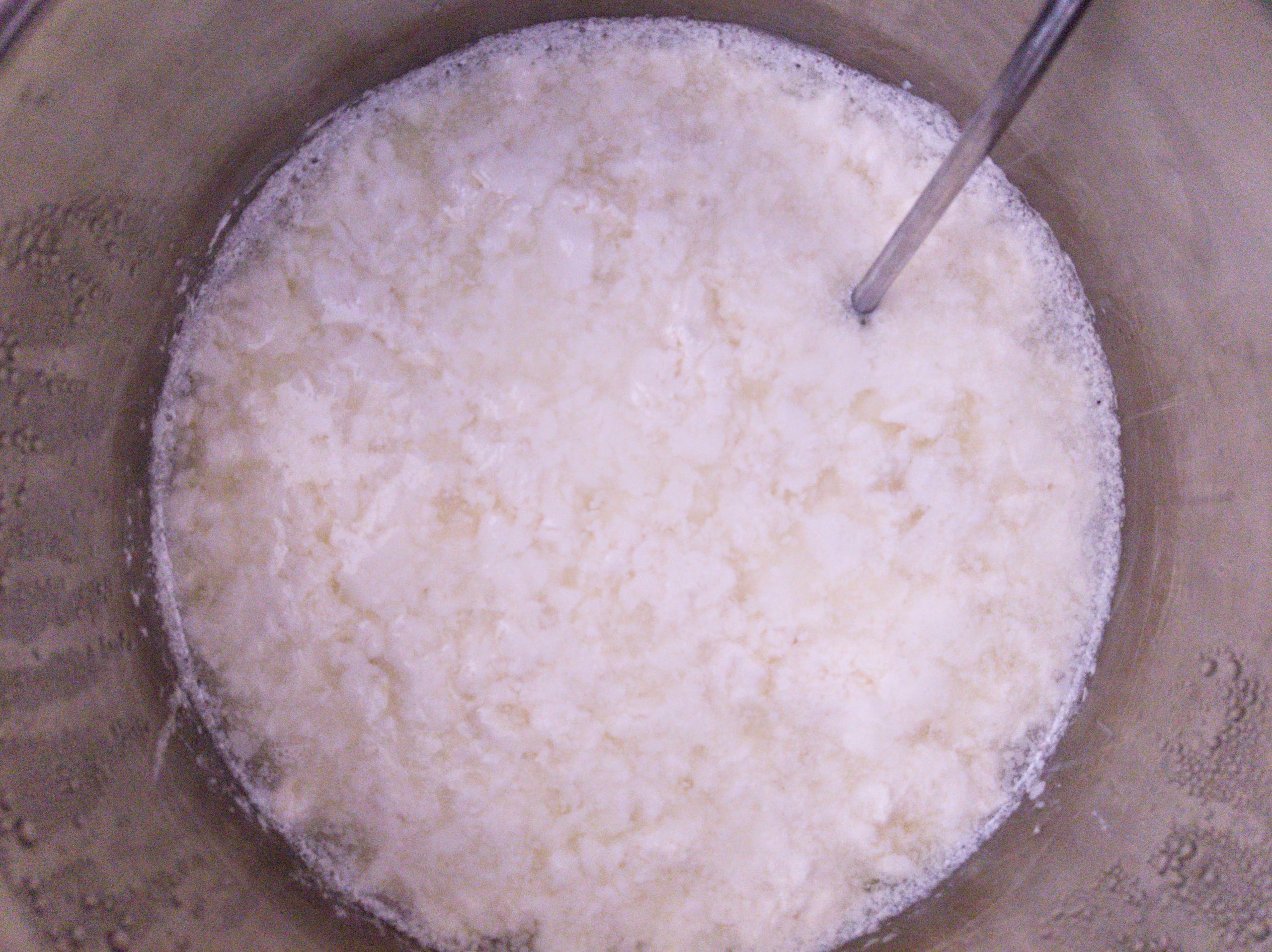 Starting to heat the curd