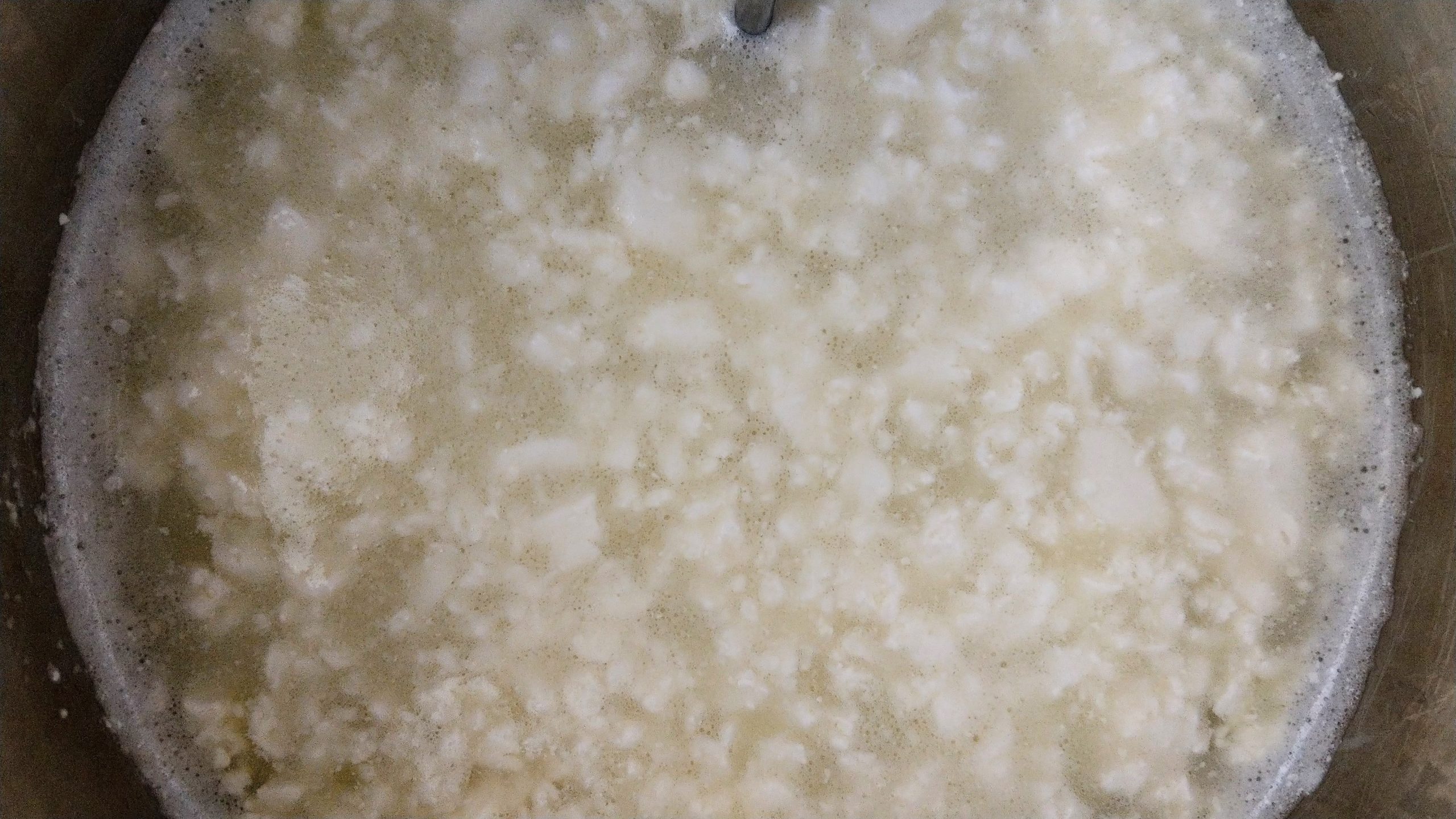 The curds start to tighten