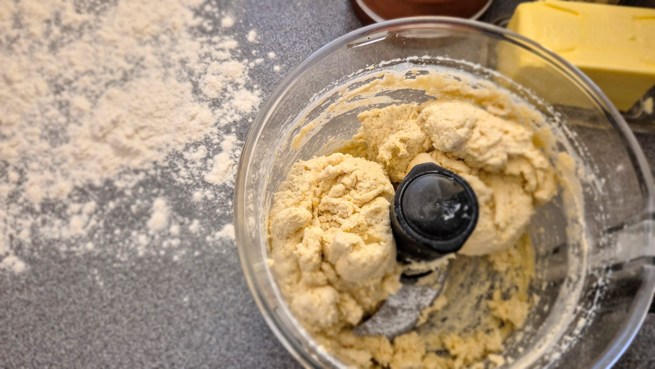 Scone dough in the Cuisinart