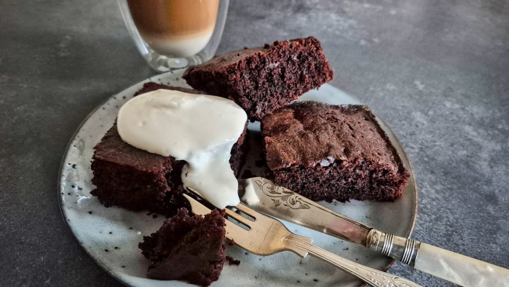 Dave Gemmell's Brownies, with a little sour cream on top