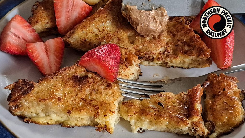 Northern Pacific French Toast, plated up with cinnamon butter
