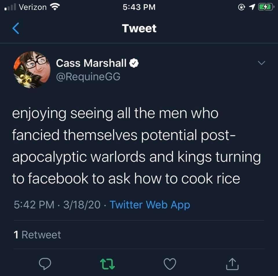 A comment on would-be post-apocalyptic heroes