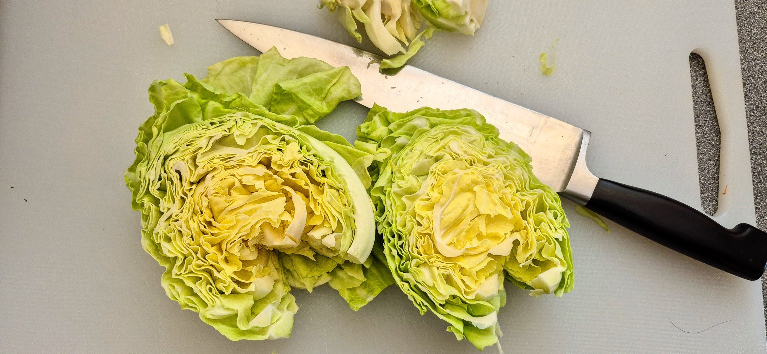 Halved baby cabbage