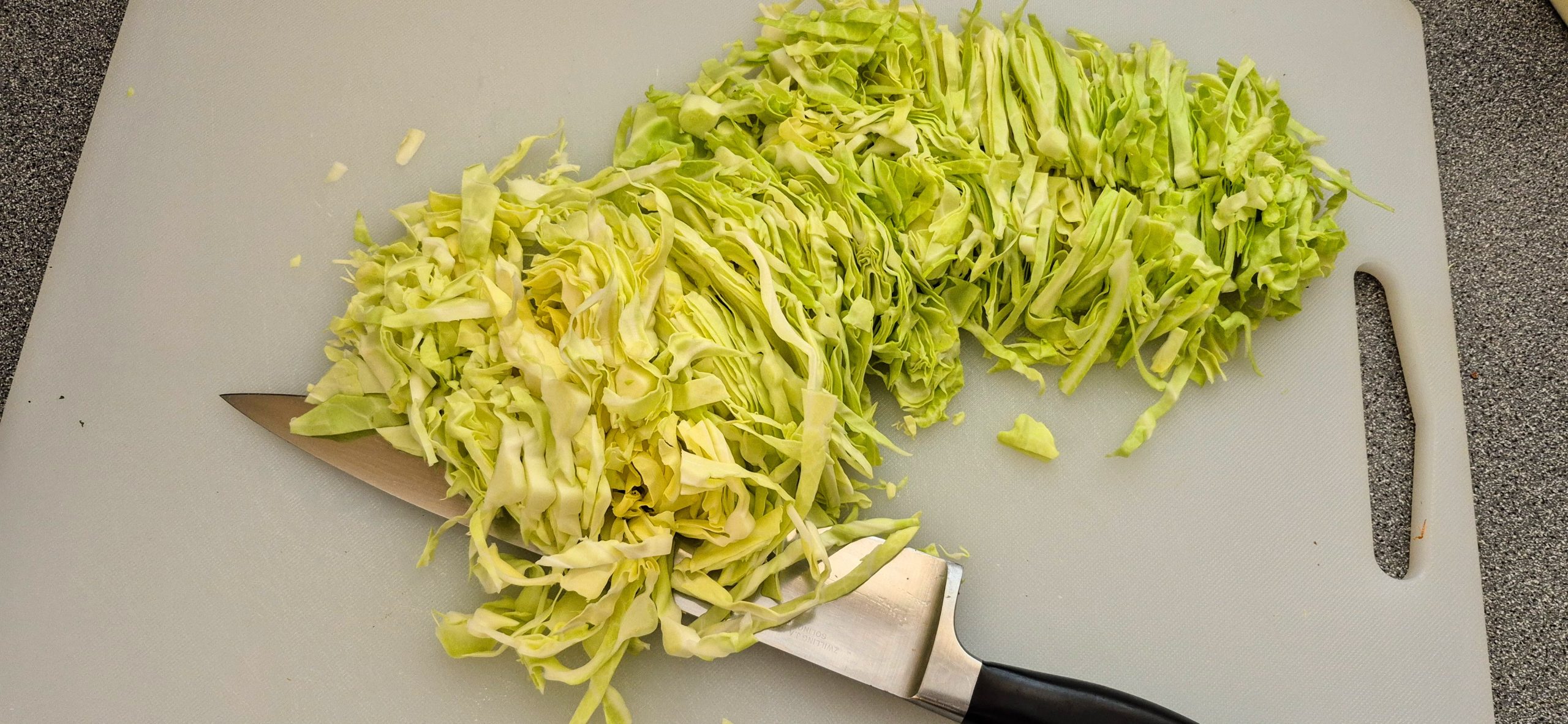Finely sliced baby cabbage